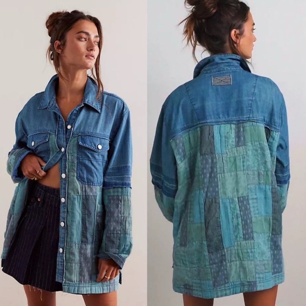 Free People NWT Heritage Quilted Shirt Jacket Size Medium